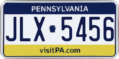 PA license plate JLX5456