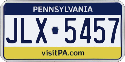 PA license plate JLX5457