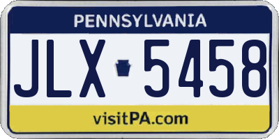 PA license plate JLX5458