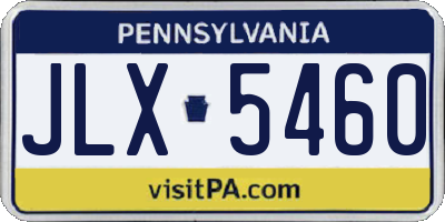 PA license plate JLX5460