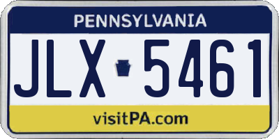 PA license plate JLX5461