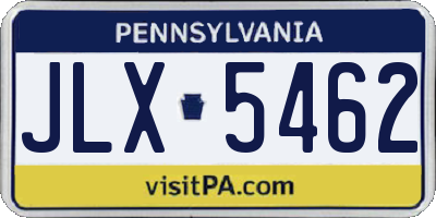 PA license plate JLX5462
