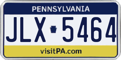 PA license plate JLX5464