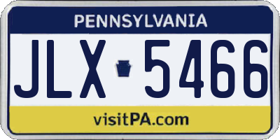 PA license plate JLX5466