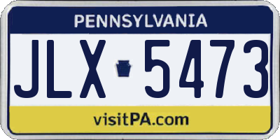PA license plate JLX5473