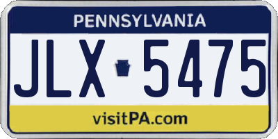 PA license plate JLX5475