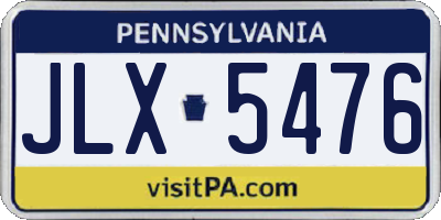 PA license plate JLX5476