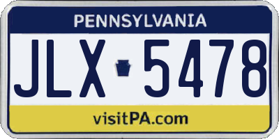 PA license plate JLX5478