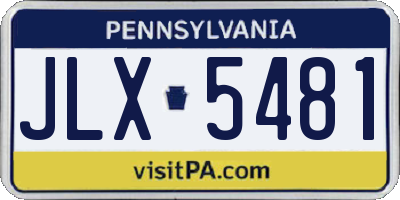 PA license plate JLX5481