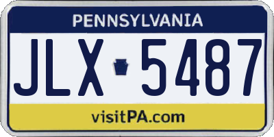 PA license plate JLX5487