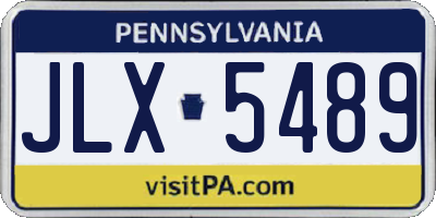 PA license plate JLX5489
