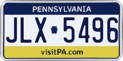 PA license plate JLX5496