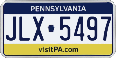 PA license plate JLX5497