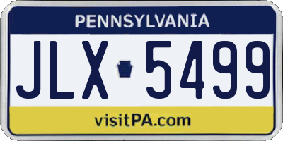 PA license plate JLX5499