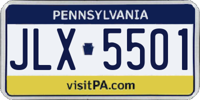 PA license plate JLX5501