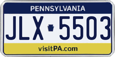 PA license plate JLX5503