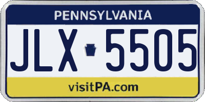 PA license plate JLX5505