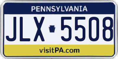 PA license plate JLX5508
