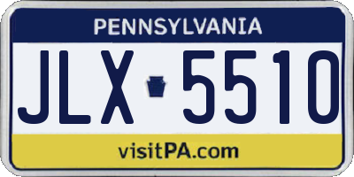 PA license plate JLX5510