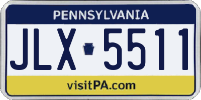 PA license plate JLX5511