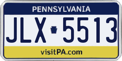 PA license plate JLX5513