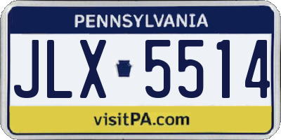 PA license plate JLX5514