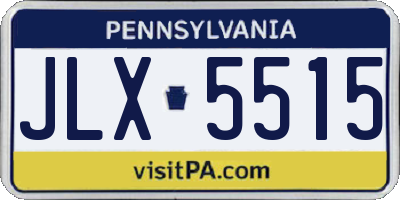 PA license plate JLX5515