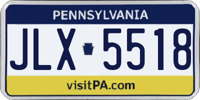 PA license plate JLX5518