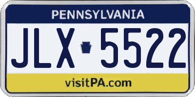 PA license plate JLX5522