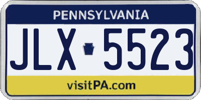 PA license plate JLX5523