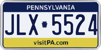 PA license plate JLX5524