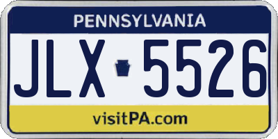 PA license plate JLX5526