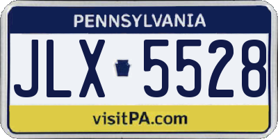 PA license plate JLX5528