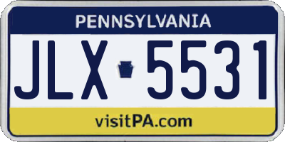 PA license plate JLX5531