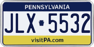 PA license plate JLX5532
