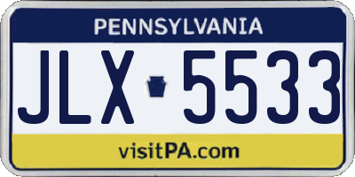 PA license plate JLX5533