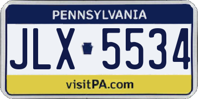 PA license plate JLX5534