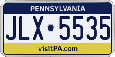 PA license plate JLX5535