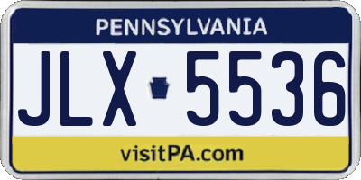 PA license plate JLX5536