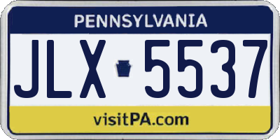 PA license plate JLX5537