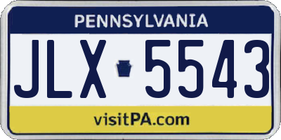 PA license plate JLX5543