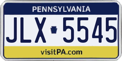 PA license plate JLX5545