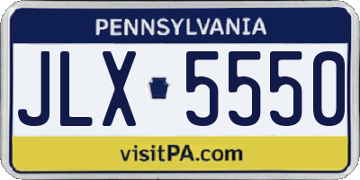 PA license plate JLX5550