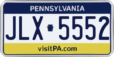 PA license plate JLX5552