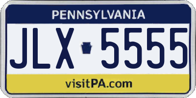 PA license plate JLX5555