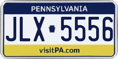 PA license plate JLX5556