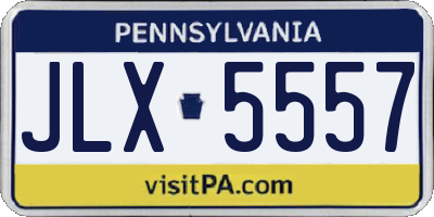 PA license plate JLX5557