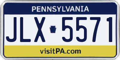 PA license plate JLX5571