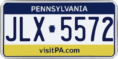 PA license plate JLX5572
