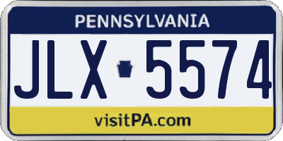 PA license plate JLX5574